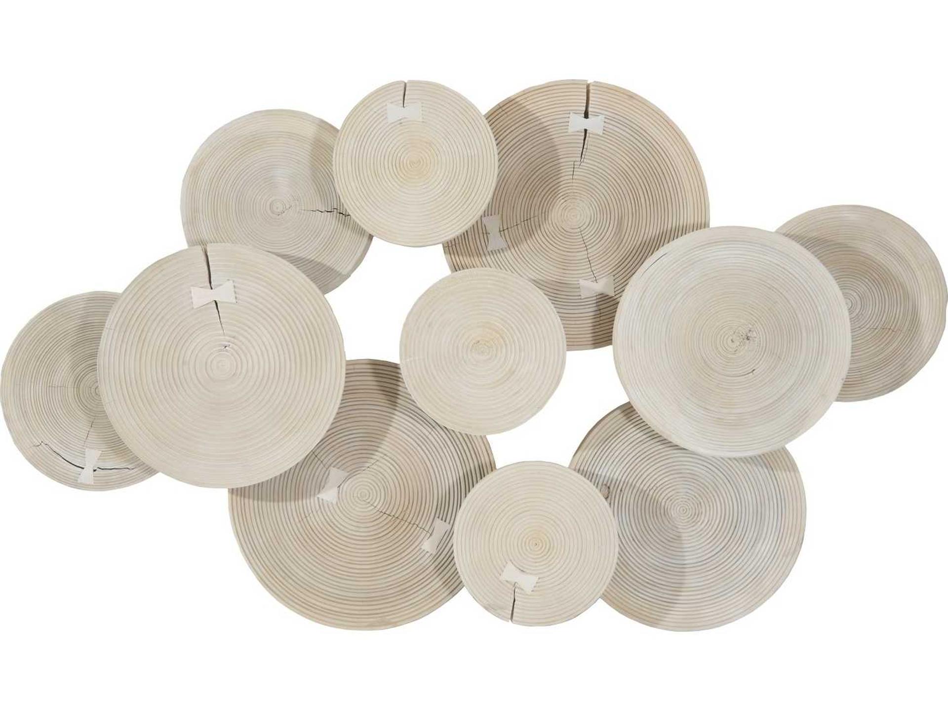 Clouds Wall Art Bleached Mango Wood Dimensional Decor