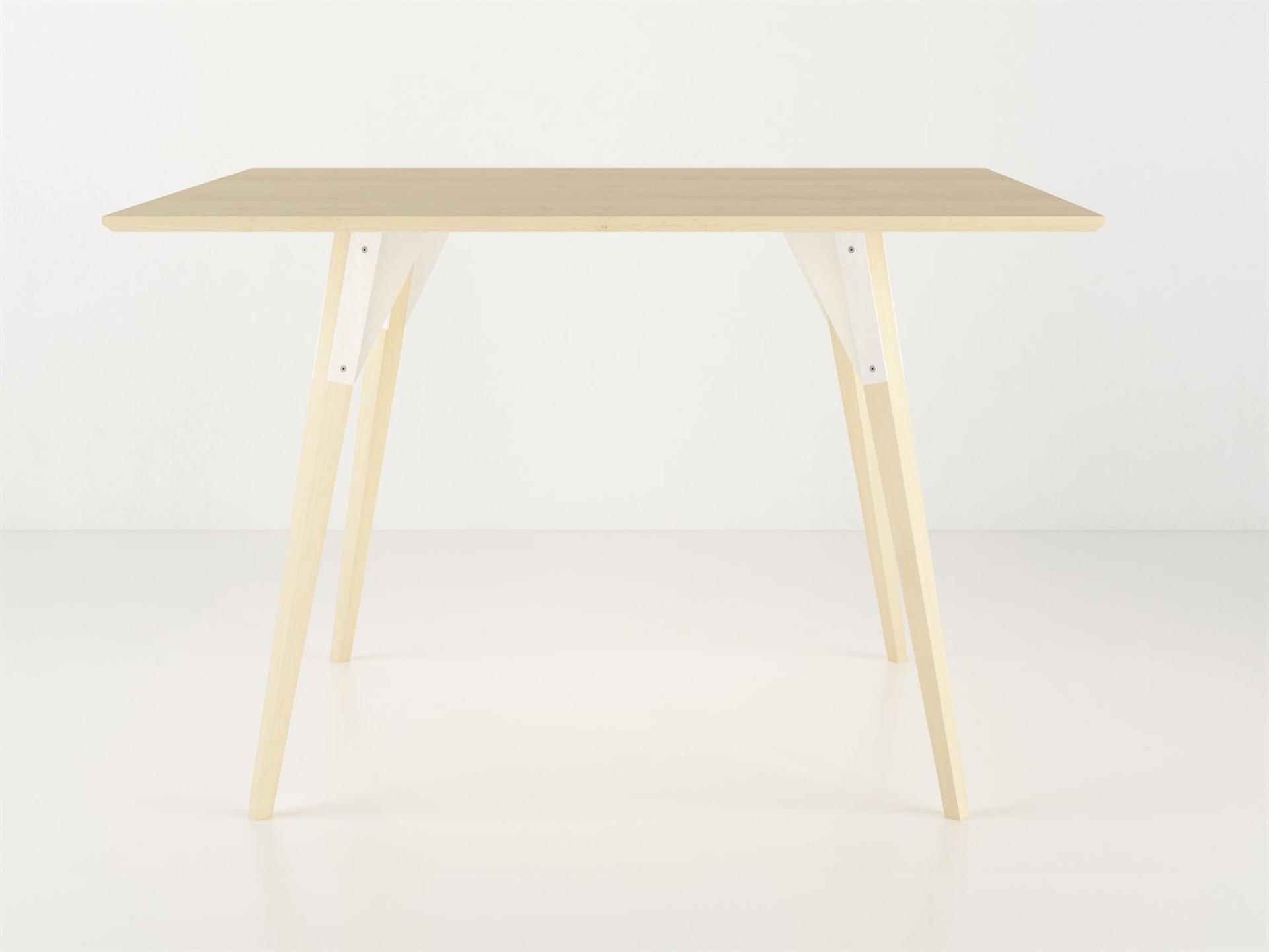 Clarke Collection Rectangular Wood White Dining Table