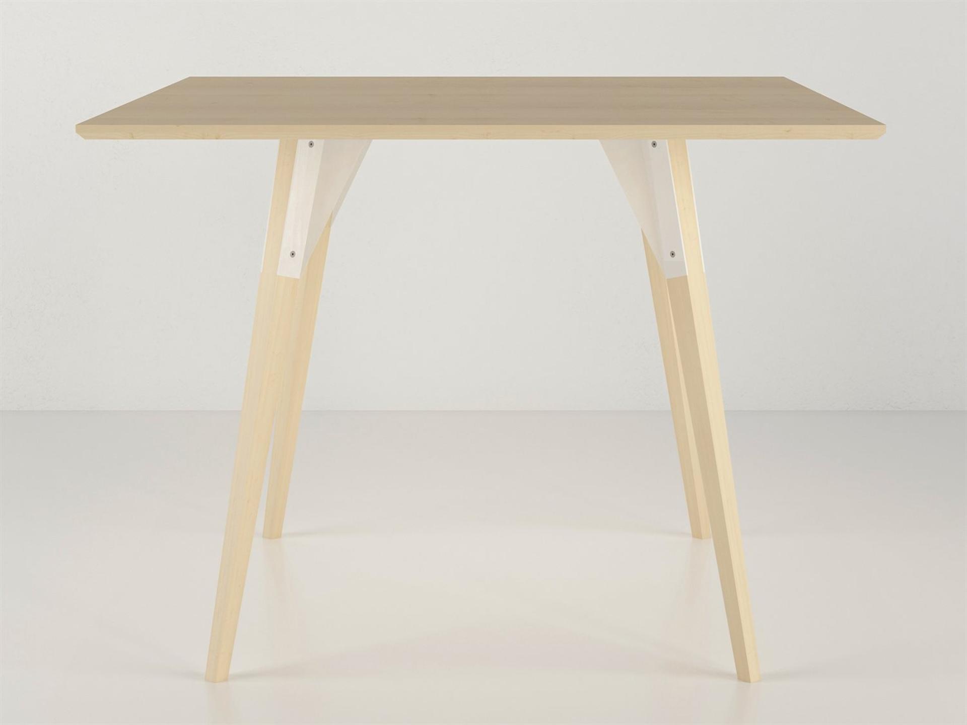 Square Wood White Dining Table