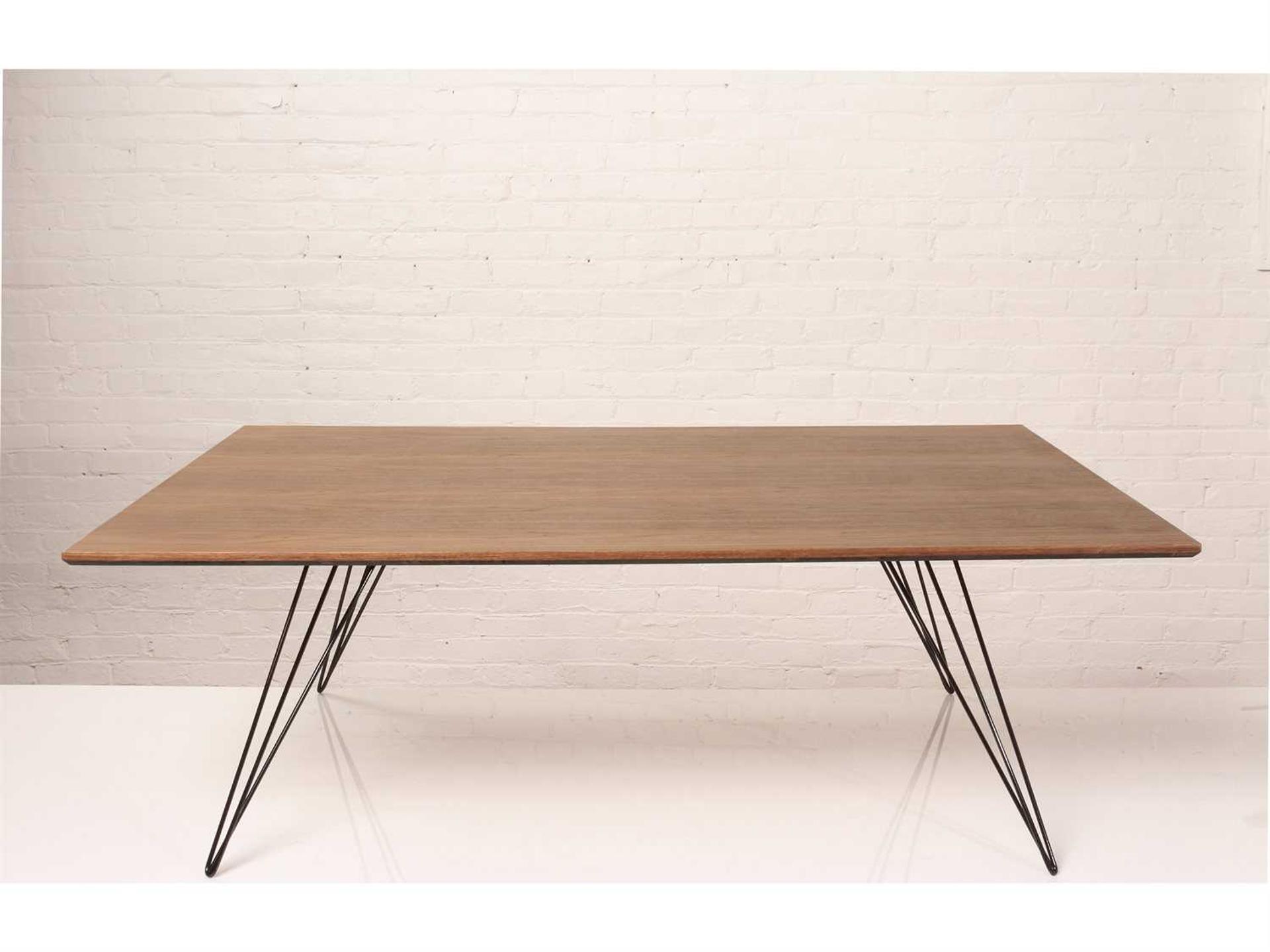 Williams Large Rectangular Coffee Table in Walnut with Black Base