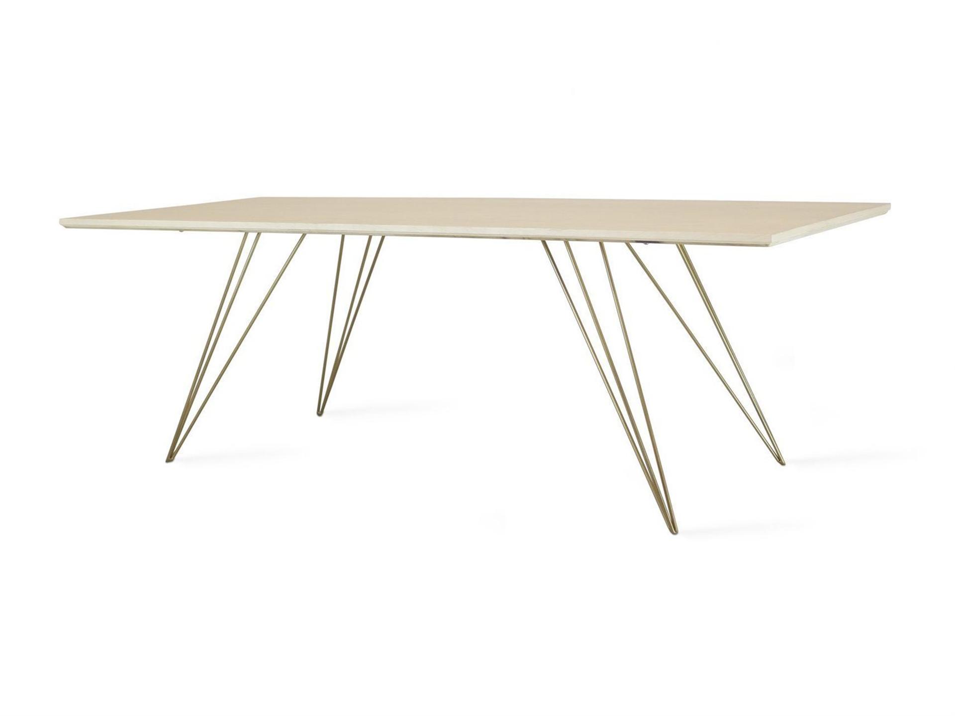 Williams Table Collection Rectangular Wood Brassy Gold Coffee