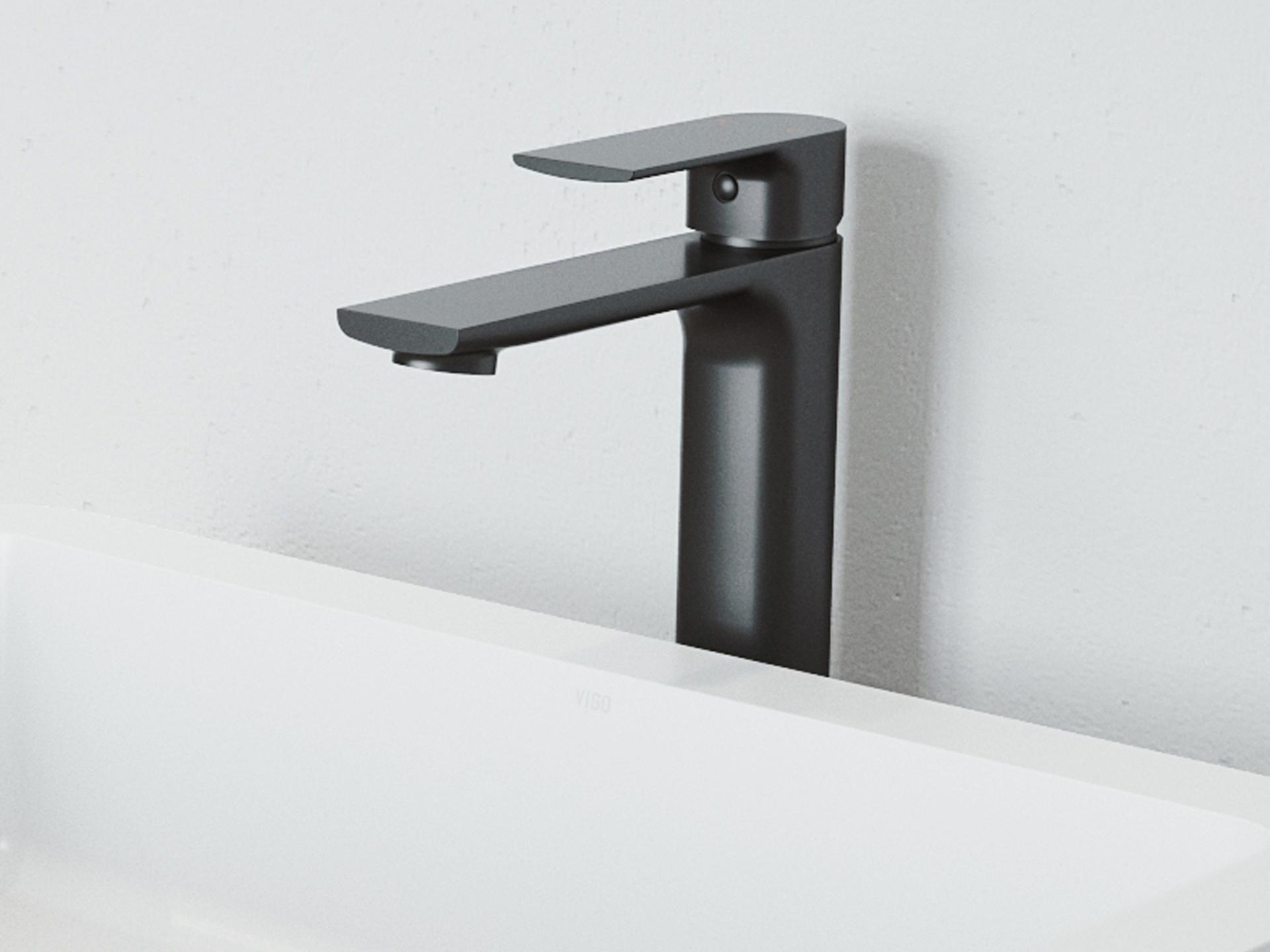 Vigo Norfolk Matte Black 1-Handle Vessel Bathroom Faucet