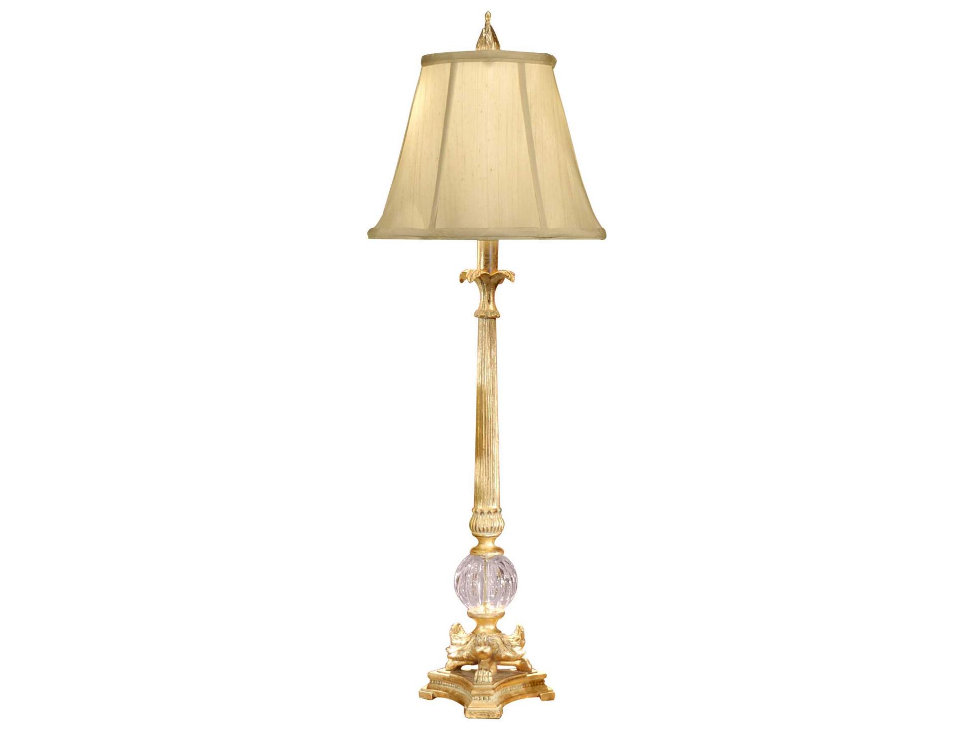 Wildwood Floating Ball Antique Gold Patina Sand Silkette Brass Buffet Lamp