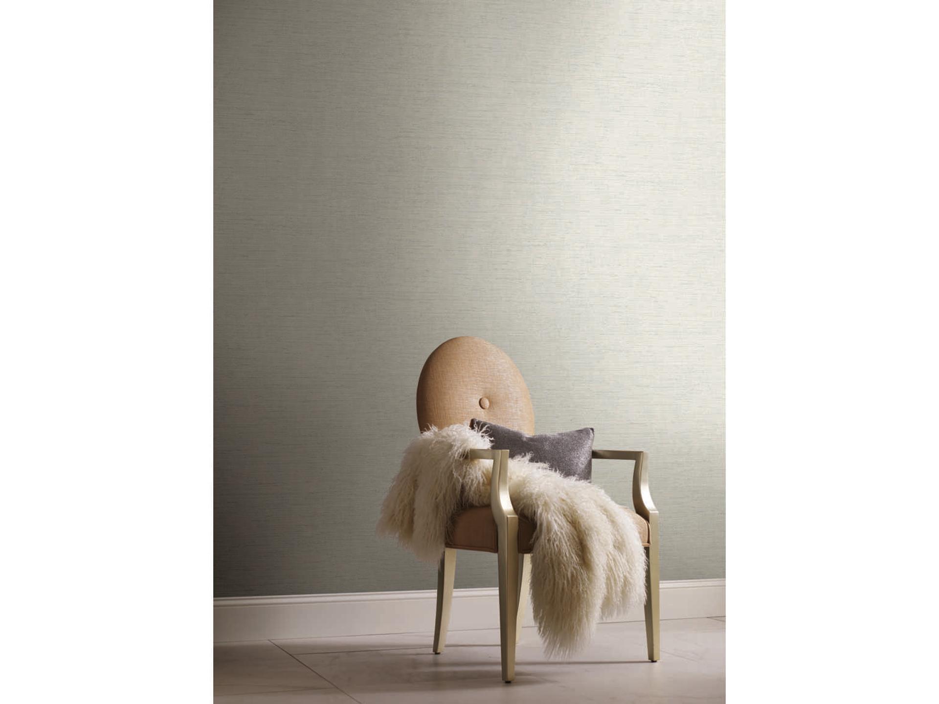 Grasscloth Resource Library Essence High Performance Wallpaper in White Metallic