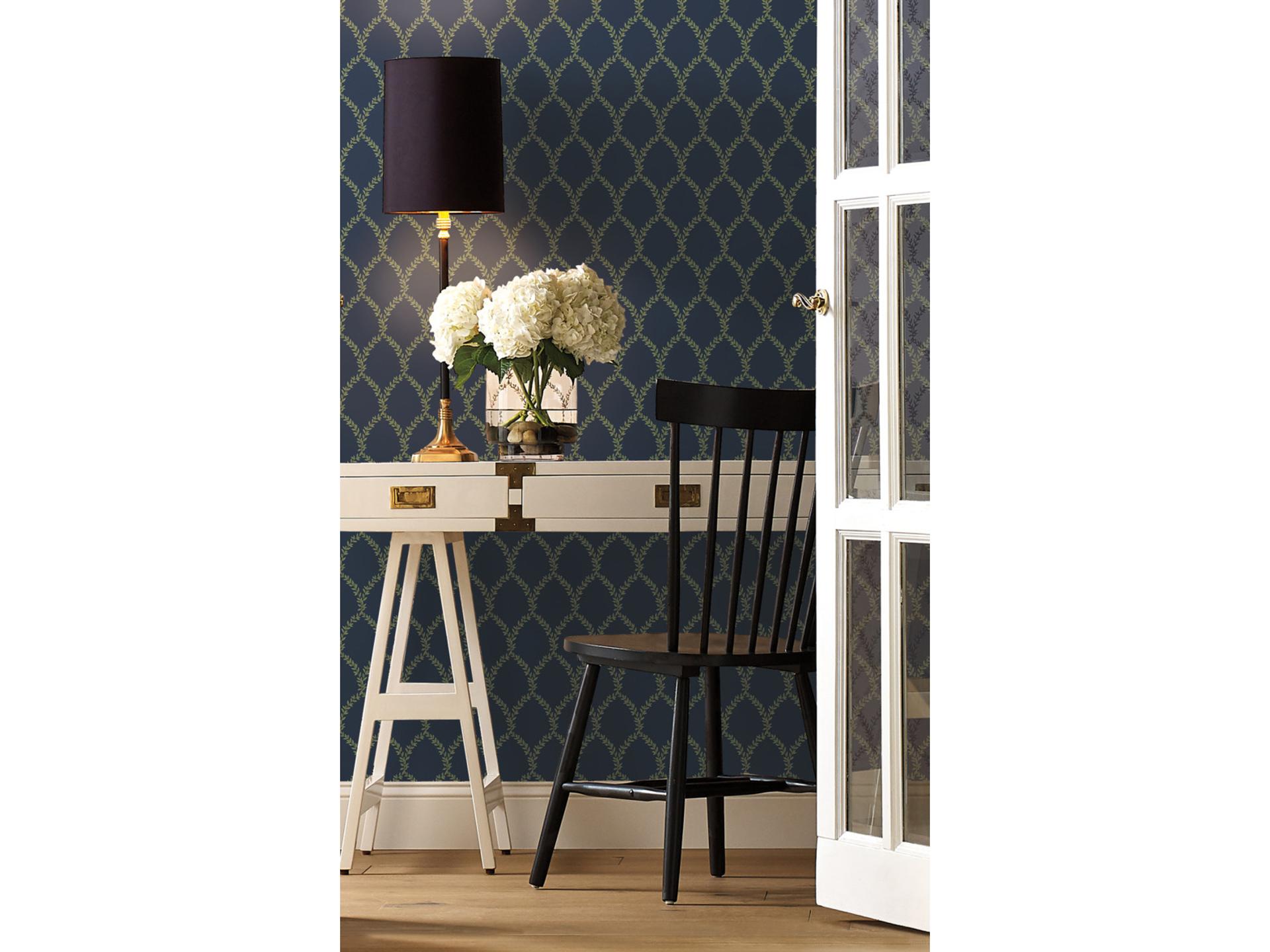 Rifle Paper Co. Laurel Wallpaper Unpasted Navy Botanical