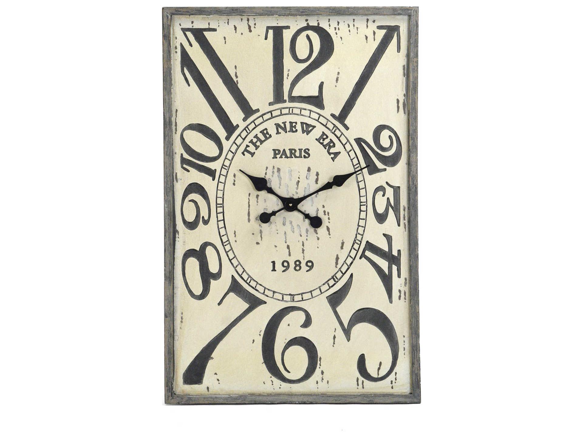 Zentique New Era Paris Wooden Wall Clock — Antique Cream Finish 36