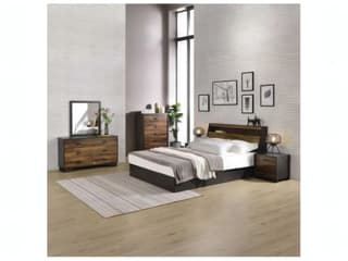 Acme Furniture Eos Walnut Black Rectangular Wall Mirror