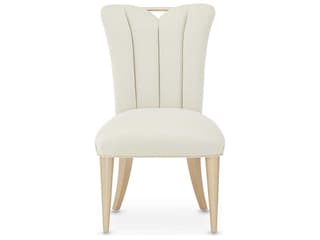 Michael Amini La Rachelle White Upholstered Side Dining Chair