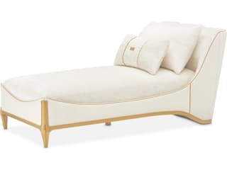 Michael Amini La Terrazza Starlight Light Champagne Upholstered Chaise