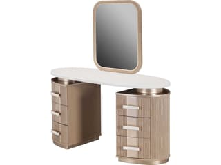 Michael Amini West Kensington Sea Salt Caramel Rubberwood Vanity Table