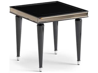 Michael Amini La Francaise Rectangular Glass Black Ice End Table