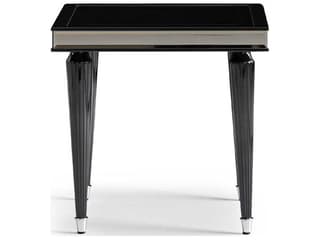 Michael Amini La Francaise Rectangular Glass Black Ice End Table