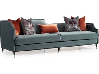 La Francaise 4-Seat Azure Velvet Sofa