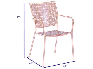 Alfresco Home Martini Cherry Pie Wrought Iron Patio Dining Chair