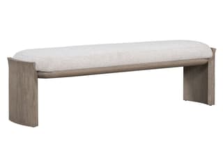 Margot Polyester Upholstered with Solid Oak 60.5" White Bench