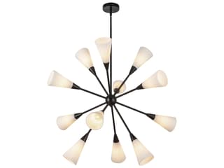 Alora Mood Cosmo 12-Light Matte Black Geometric Sputnik Chandelier