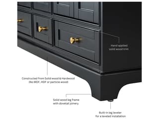 Ancerre Designs Audrey Black Onyx 84" Vanity