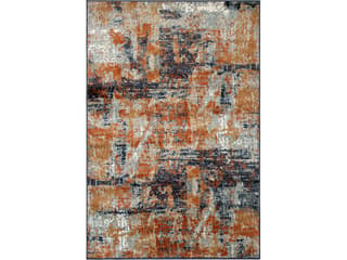 Allure Modern Contemporary Polypropylene Area Rug in Ivory Orange