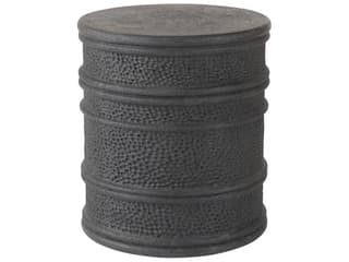 Dermot Black Concrete Round End Table