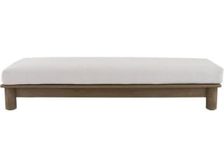Arteriors Outdoor Caldwell Shale Weathered Teak Cushion Ottoman