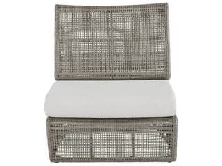 Arteriors Outdoor Dupont Pearl Weathered Gray Wicker Cushion Lounge Chair