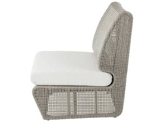 Arteriors Outdoor Dupont Pearl Weathered Gray Wicker Cushion Lounge Chair