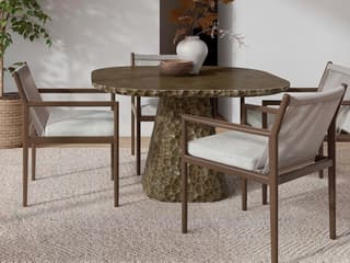 Azzurro Living Panama Brown Aluminum and Rope Dining Room Set
