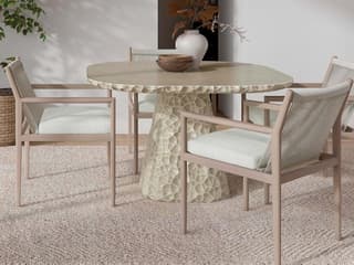 Azzurro Living Panama Beige Aluminum and Rope Dining Room Set