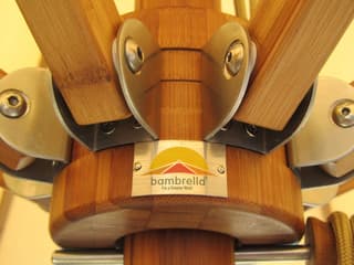 Bambrella Levante Wood 8.5 Foot Square Pulley Lift Patio Umbrella