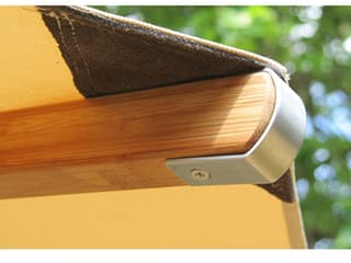Bambrella Levante Wood 11 Foot Square Pulley Lift Outdoor Umbrella