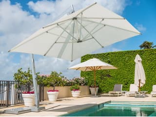 Bambrella Hurricane Aluminum Side Wind Hurricane 10 x 13 Foot Rectangular Outdoor Patio Umbrella