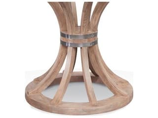Bassett Mirror Sheffield Round Glass Weathered Natural Dining Table