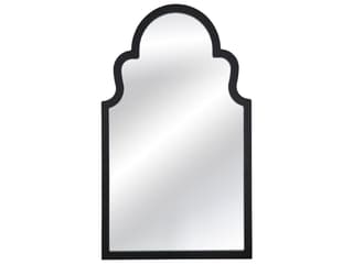 Elberta Arched Wall Mirror in Black Lacquer