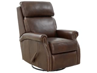 Crews Swivel Glider Recliner in Ashford Walnut Leather
