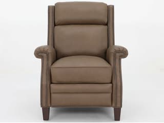 Barcalounger Vintage Barrett Cashmere Taupe Brown Leather Recliner