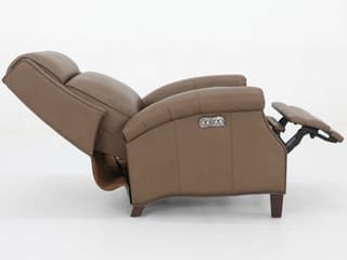 Barcalounger Vintage Barrett Cashmere Taupe Brown Leather Recliner