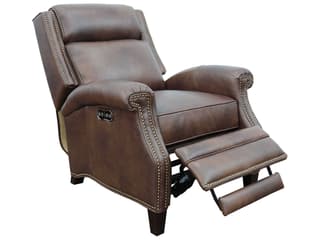 Barcalounger Vintage Barrett Worthington Cognac Brown Leather Recliner