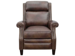 Barcalounger Vintage Barrett Worthington Cognac Brown Leather Recliner