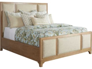Newport Crystal Cove Sandstone Beige Wood King Panel Bed