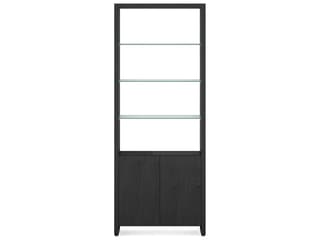 Linea Expandable Double Bookcase Charcoal Stained Ash