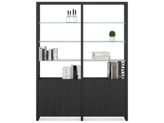 BDI Linea Shelf Charcoal Stained Ash Bookcase