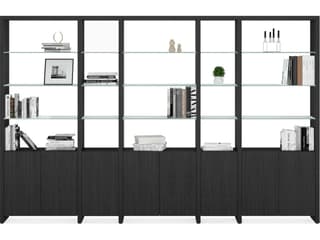 BDI Linea Shelf Charcoal Stained Ash Bookcase