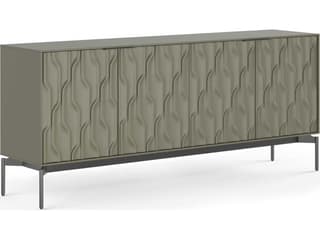 Mesa 4-Door Storage Credenza in Moss and Brushed Carbon