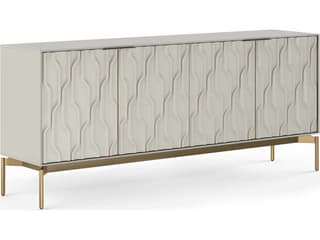 BDI Mesa 79" Stone Brushed Brass Clear Credenza Sideboard