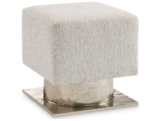 Bernhardt Prado Bright Graphite White Upholstered Accent Stool