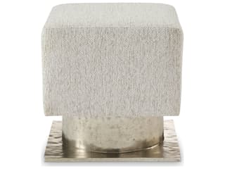 Bernhardt Prado Bright Graphite White Upholstered Accent Stool