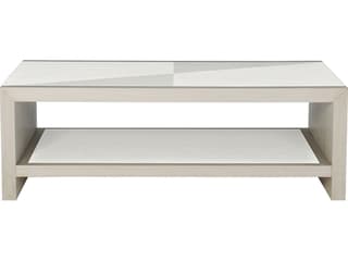Bernhardt Axiom Rectangular Wood Linear Gray White Cocktail Table