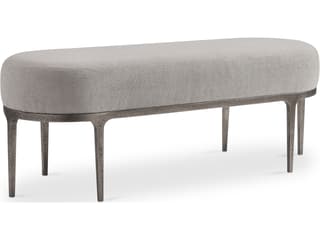 Bernhardt Linea Textured Graphite Metal Gray Upholstered Accent Bench