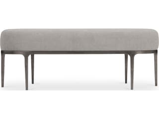 Bernhardt Linea Textured Graphite Metal Gray Upholstered Accent Bench