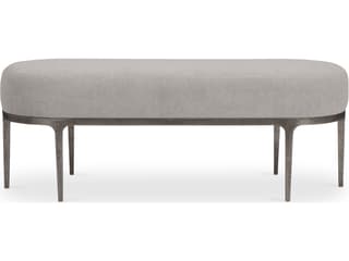 Bernhardt Linea Textured Graphite Metal Gray Upholstered Accent Bench